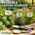 Reusable Garden Plant Markers Set with Color-Coded Rings & Marker Pen for Herbs, Vegetables & Seedlings