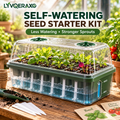 Self-Watering Seed Starter Tray Kit with Water Reservoir, Capillary Wicks & Ventilated Humidity Dome for Indoor Seed Starting