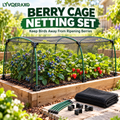 Berry Cage Netting Set with Modular Support Frame, Fine Mesh Cover & Connectors for Strawberries, Blueberries and Raised Beds