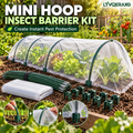 Mini Hoop Insect Barrier Kit with Garden Hoops, Fine Mesh Netting & Clip Connectors for Raised Beds, Seedlings and Vegetables