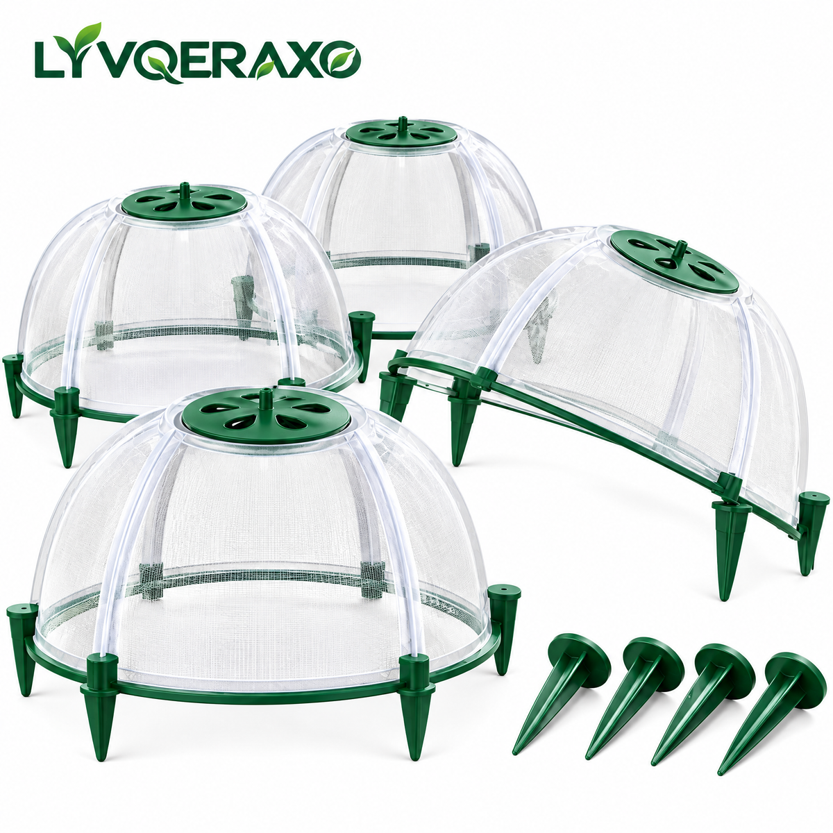 Pop-Up Plant Protection Cloches with Ventilated Tops & Ground Stakes for Seedlings, Vegetables and Garden Beds